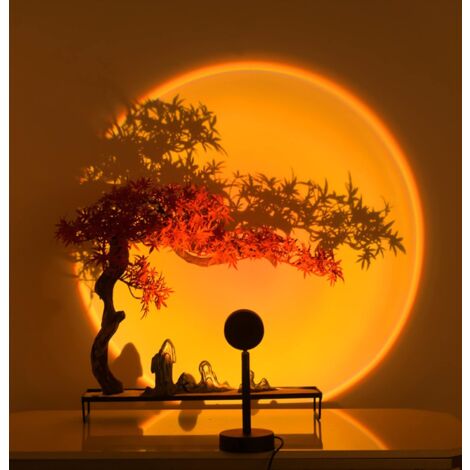 1pc levendige zonsondergangprojectielicht - 16-kleuren spectrum, USB-afstandsbediening, dynamisch kleurveranderend LED-licht - Creëert warm