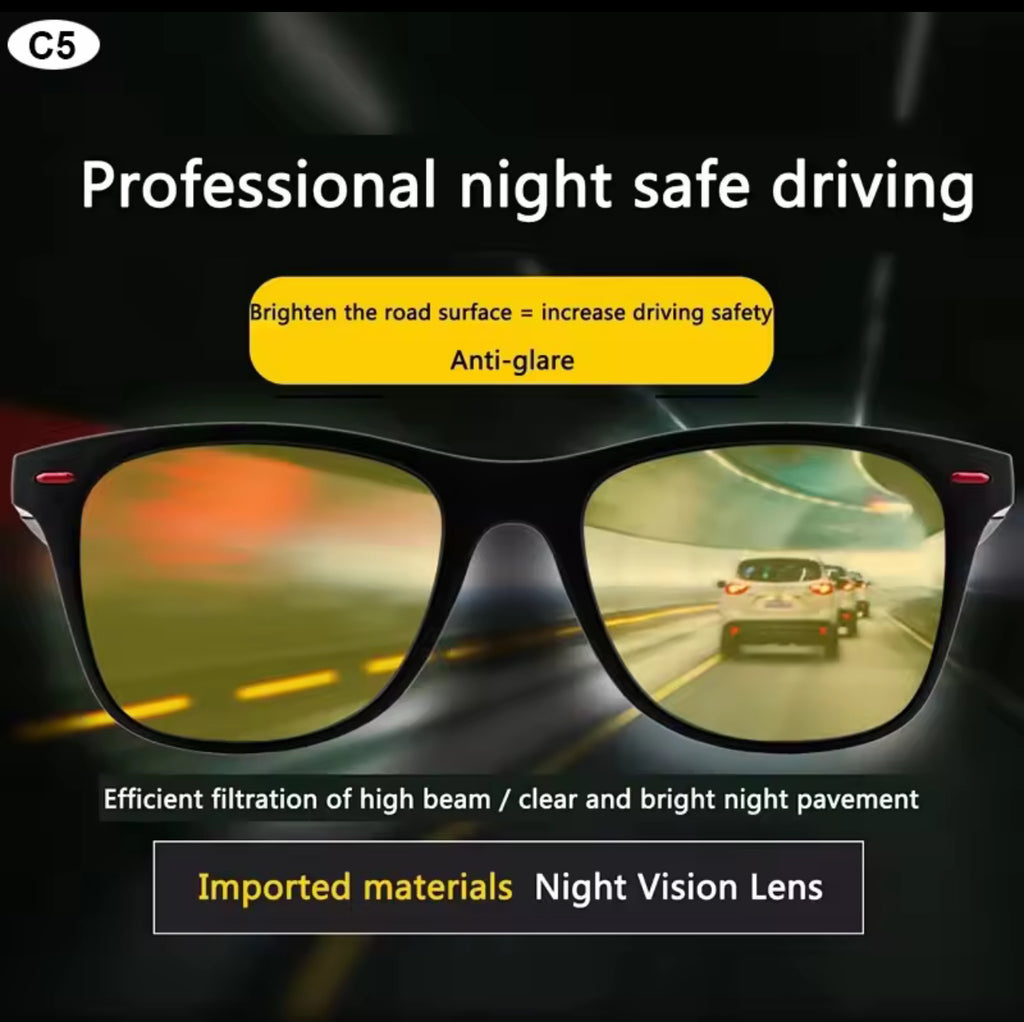 Men’s women Night Vision Polarized Sunglasses – clear view day & night.