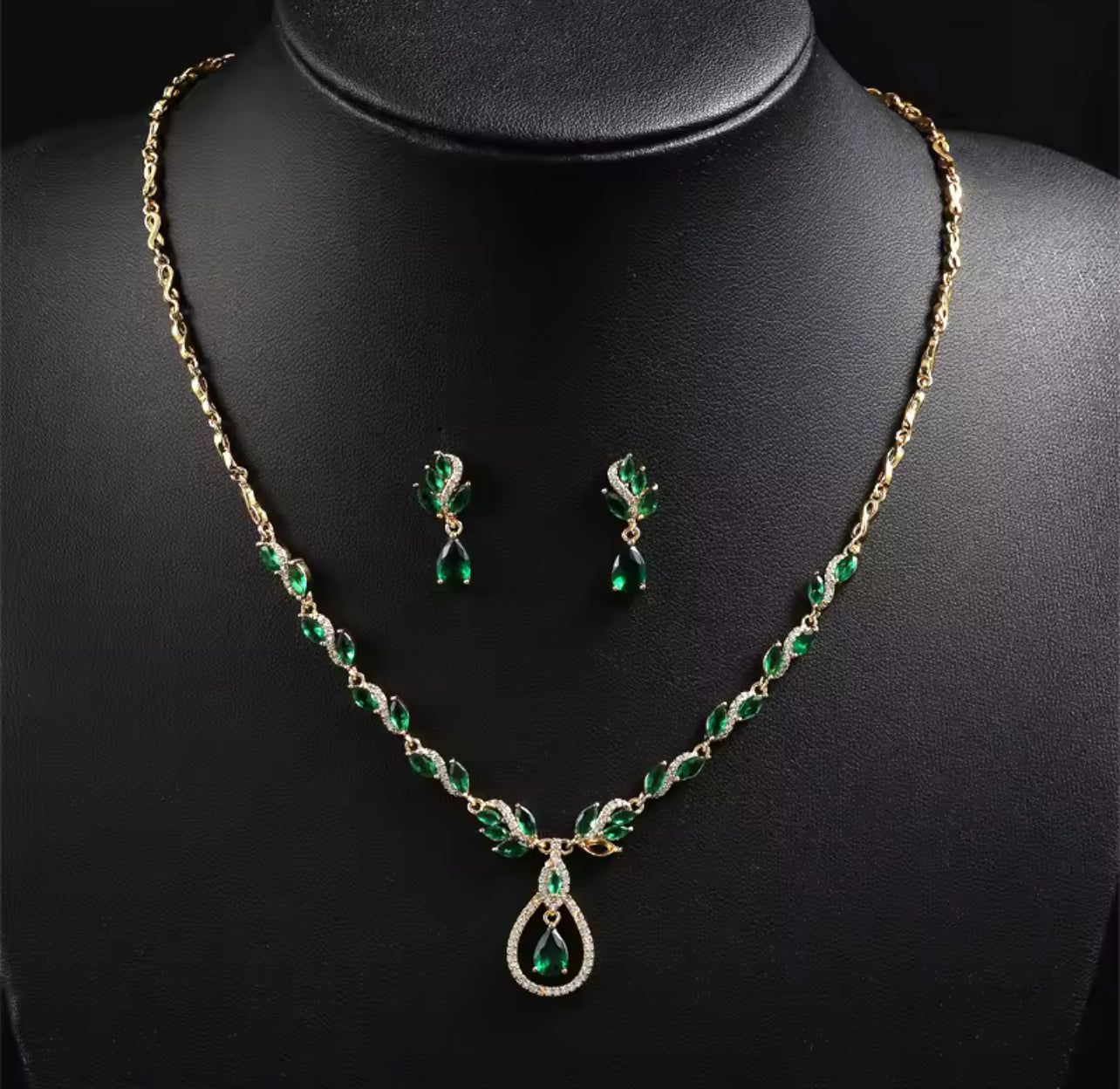 Zakol Luxe Brilliant Zirconia Blad Ketting Oorbellen Ringen Armbanden Set Voor Vrouwen Cz Drop Bridal Wedding Sieraden Sets Nieuwe